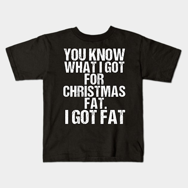 Funny Christmas Dinner Eating Eat Obese Fat Overweigt Gift Kids T-Shirt by TellingTales